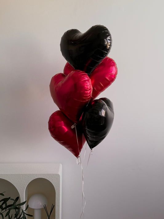 Black & Red Heart Bouquet